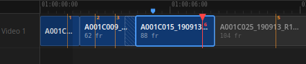 Colossus playhead strip showing timeline bookmarks